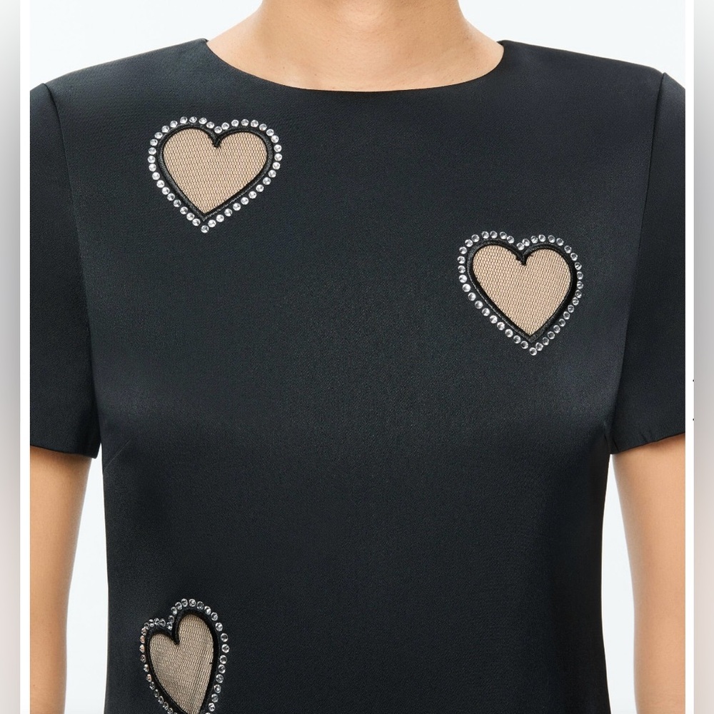 NWT Alice + Olivia Clyde Embellished Cap Sleeve Shift Dress Sz. 8 - Picture 10 of 14